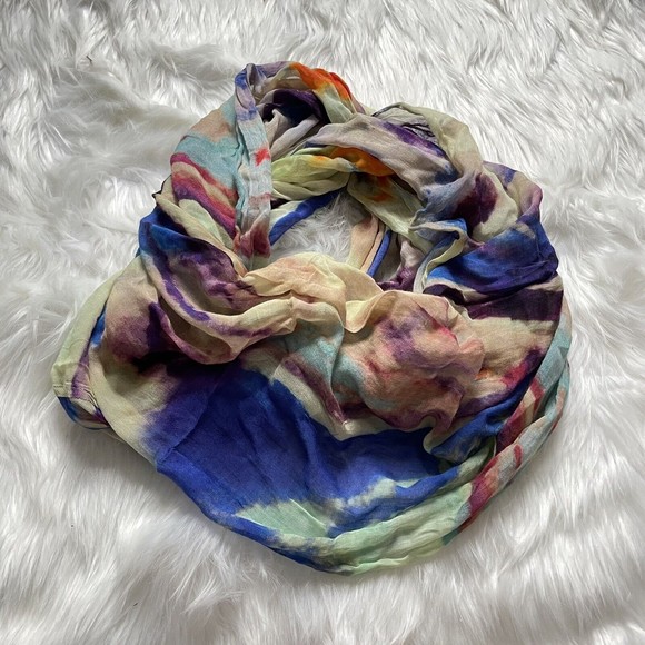 Lulla Collection By Bindya Infinity Scarf Multicolored Tie Dye Soft Knit - Picture 3 of 10